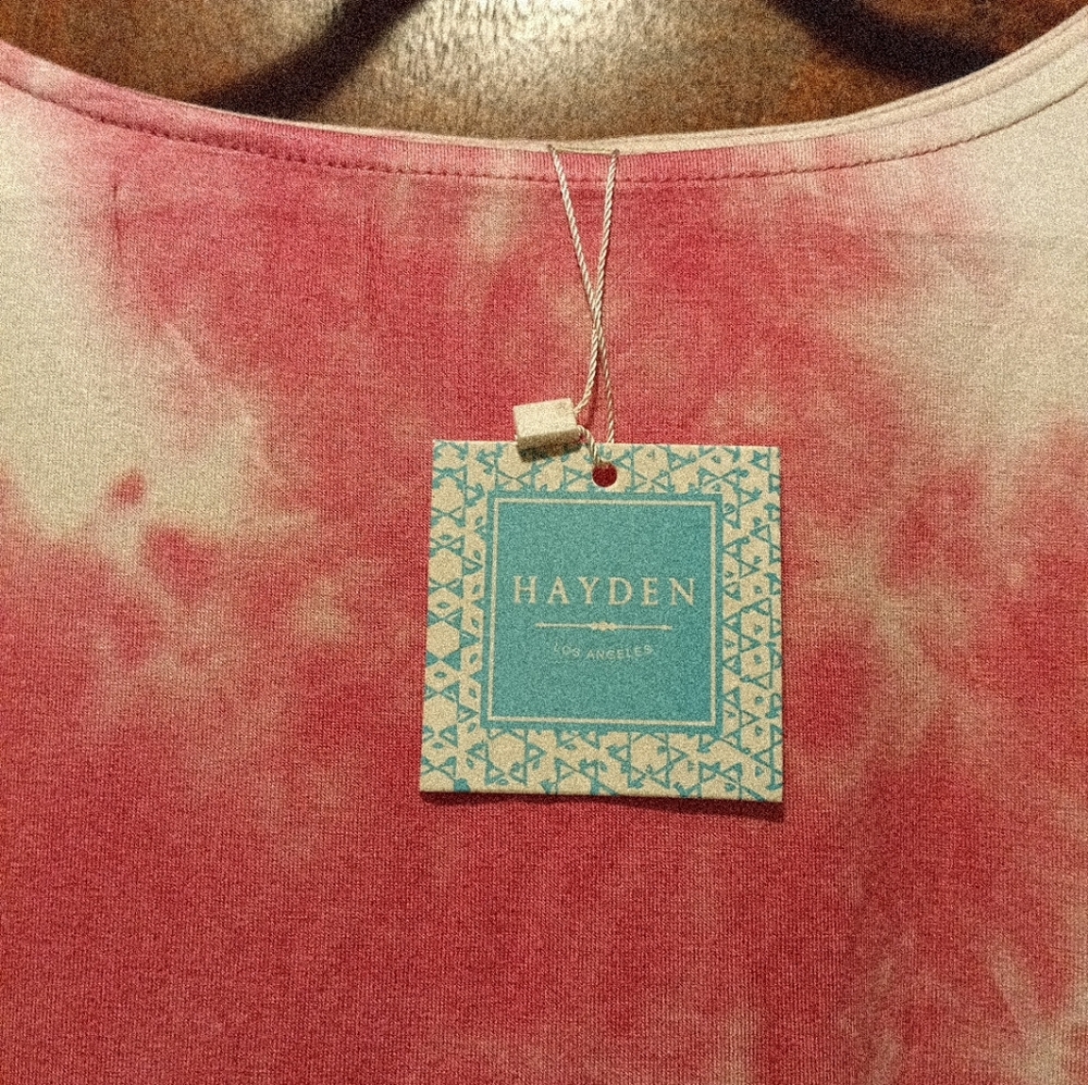 Hayden Los Angeles NWT Tie Dye Drop Shoulder Top Size Large - Picture 2 of 5